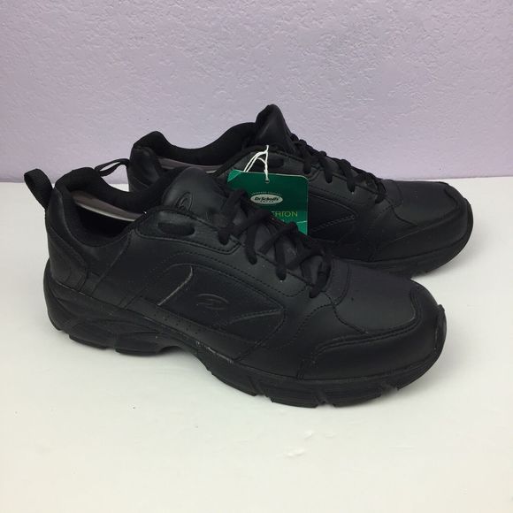 DR SCHOLL'S WARUM MNDS46BR00 MEN SIZE 10.5 W WIDE BLACK COMFORT GEL SHOES - NEW - Picture 1 of 7
